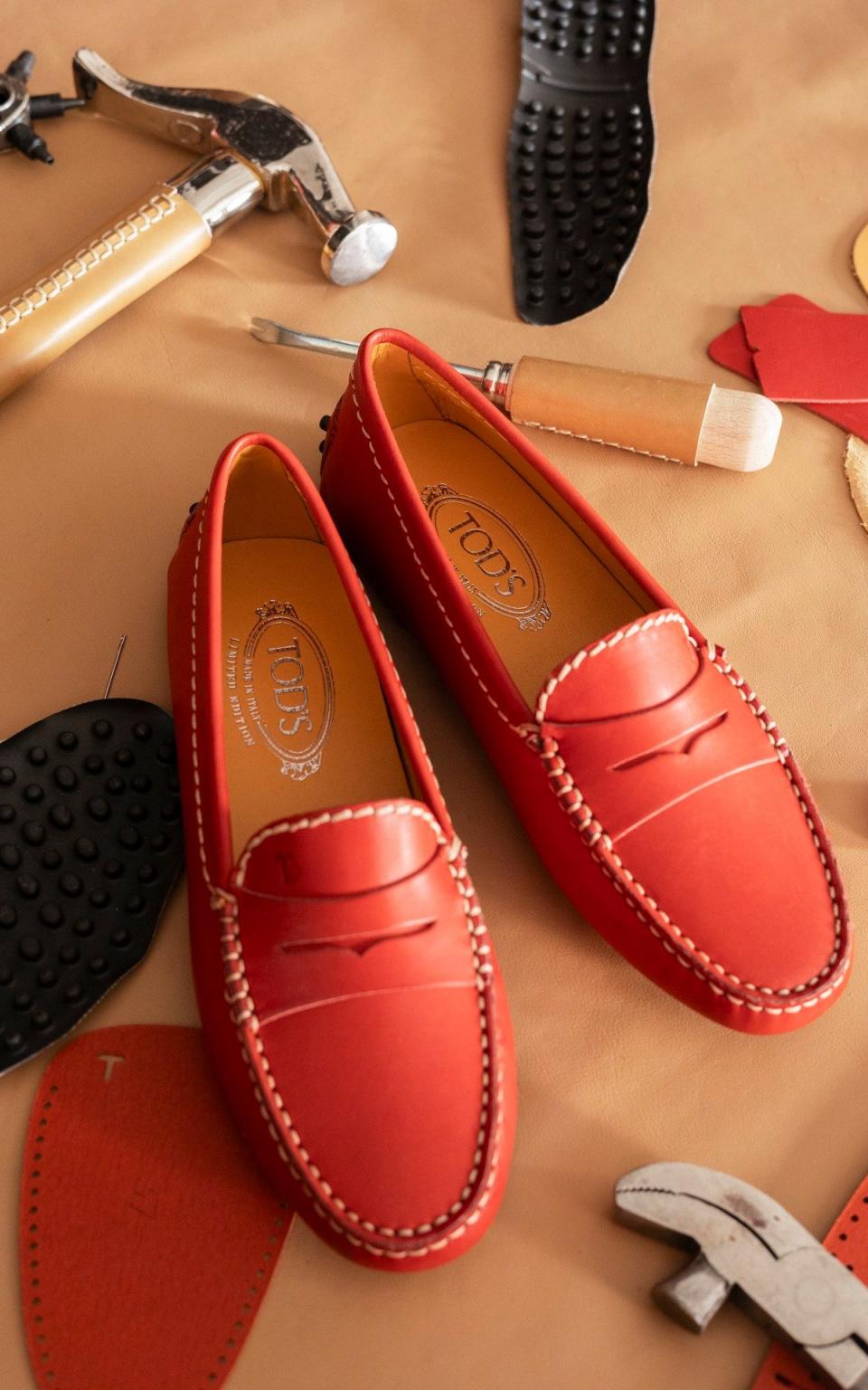 The new Tod's Gommino loafer celebrates Venice with it's rich Titian red colour scheme