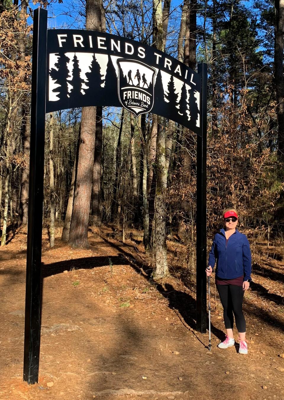 Heather Davis of Oklahoma City at the head of Friends Trail in Beavers Bend State Park near Hochatown and Broken Bow.