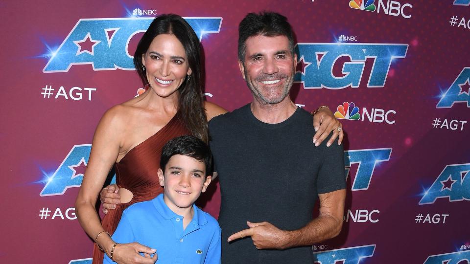 Lauren Silverman, Eric Cowell and Simon Cowell arrives at the Red Carpet For "America's Got Talent" Season 17 Live Show at Sheraton Pasadena Hotel on September 13, 2022
