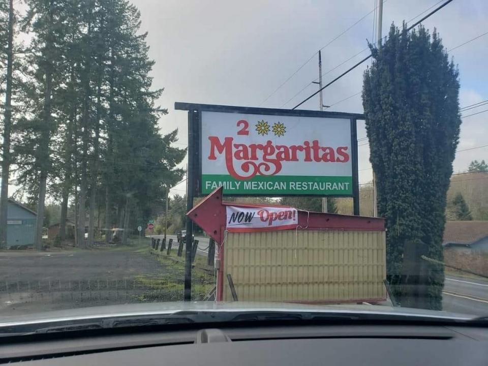 Angela McWilliams posted a “now open” sign at 2 Margaritas as part of an April fools prank.
