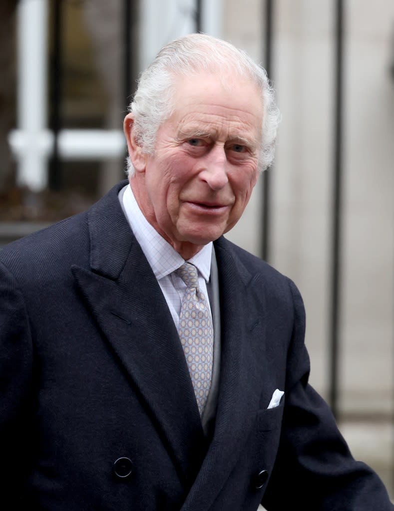 King Charles III departs with Queen Camilla after receiving treatment for an enlarged prostate at the London Clinic on Jan. 29 in London. Getty Images