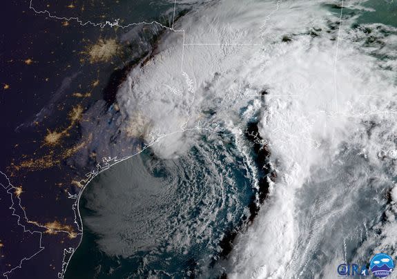 Satellite image of Tropical Storm Harvey on Aug. 28, 2017.