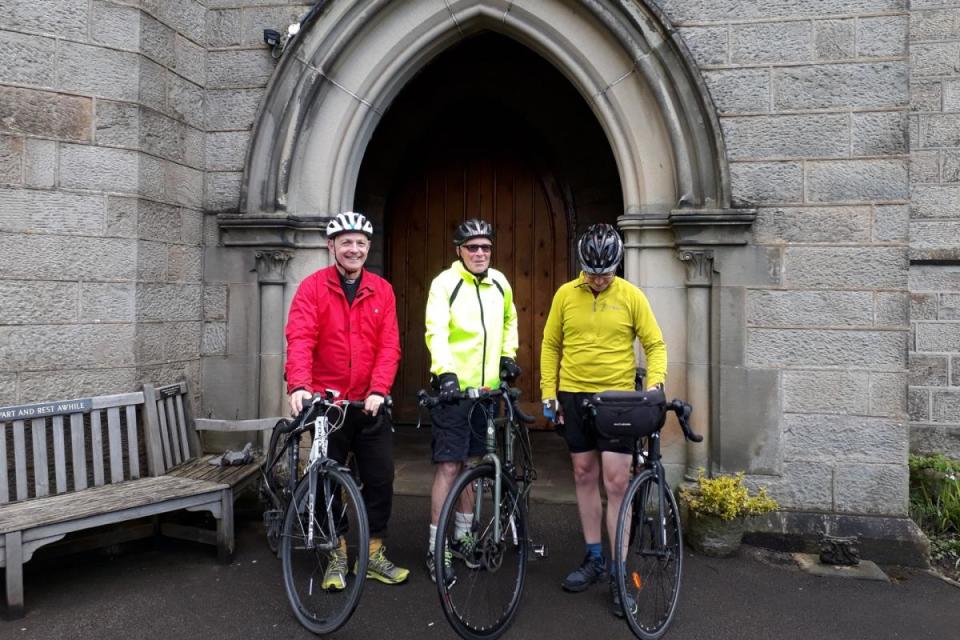 Rev Ian and Tom Greenhalgh and Rev Peter Greenwood outside Settle Parish Church <i>(Image: Submitted)</i>