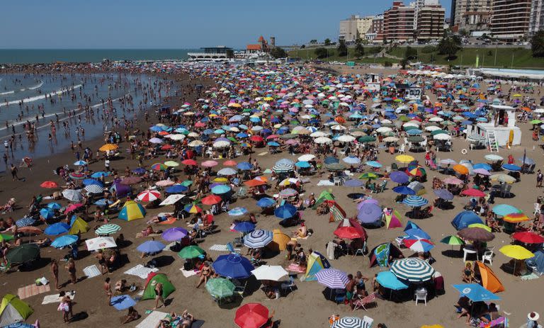 La playa de Mar del Plata, hoy a la tarde