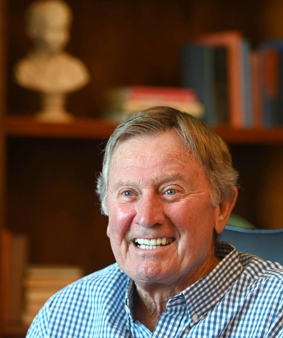 Former Duke, Florida and South Carolina head football coach Steve Spurrier on Monday, September 4, 2023. Spurrier played in the NFL for 10 seasons before moving into coaching. He won the Heisman Trophy in 1966 as quarterback of the Florida Gators at the University of Florida.