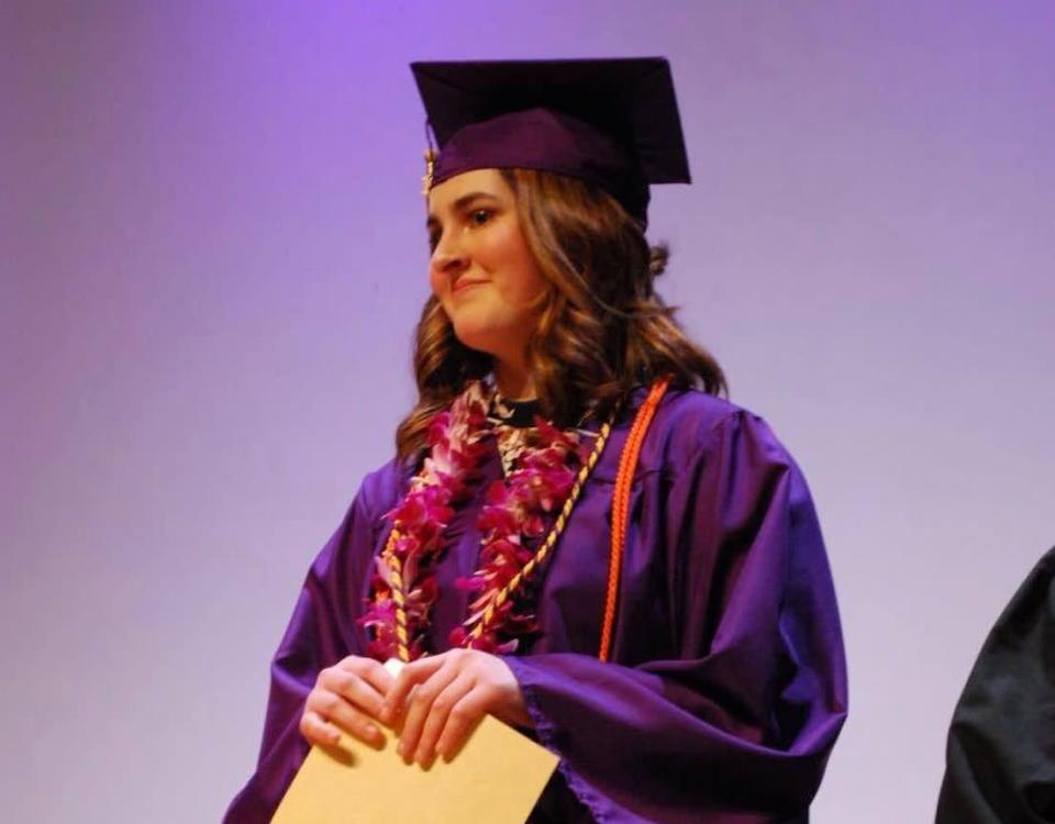 Hanna Safley's high school in Puyallup, Wa. hosted an early graduation for her after she was diagnosed with cancer. (Photo courtesy of Kelly Safley)