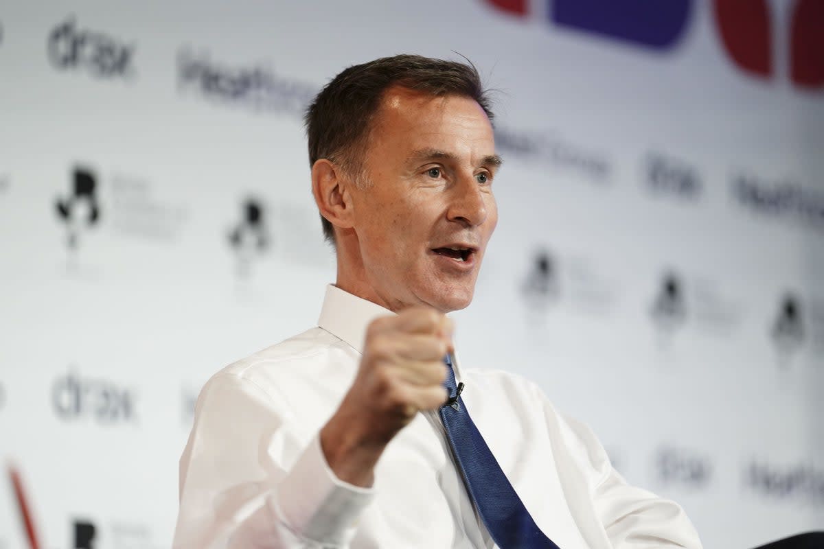 Chancellor Jeremy Hunt welcomed the forecast in the IMF report (PA) (PA Wire)