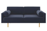 <p>Habitat's squared style is a more contemporary take on the trend.</p><p>Spencer navy velvet two-seater sofa, was £1,900, now £950, <a rel="nofollow noopener" href="http://www.habitat.co.uk/spencer-navy-velvet-2-seater-sofa-oak-legs-384708" target="_blank" data-ylk="slk:Habitat;elm:context_link;itc:0;sec:content-canvas" class="link ">Habitat</a></p>