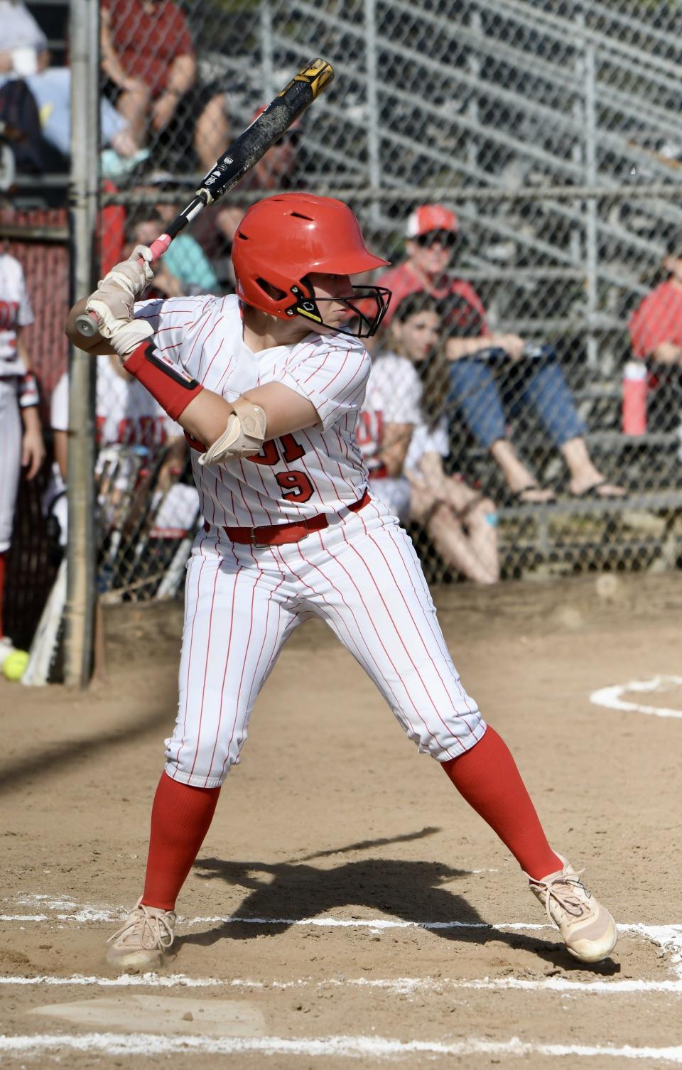 Lodi's Tealla Rivera prepares to hit the ball during one of the Flames softball games during the 2023-24 season.
