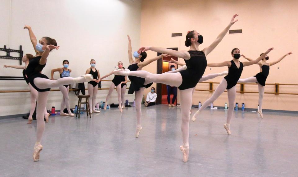 The Canton Ballet rehearses last week for performances of "The Nutcracker" on Saturday and Sunday at the Canton Palace Theatre.