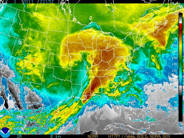 Satellite view of the Groundhog Day Blizzard