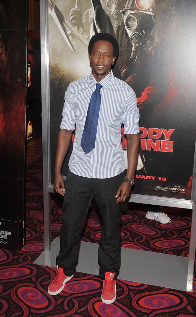 <a href="http://movies.yahoo.com/movie/contributor/1809681992" data-ylk="slk:Edi Gathegi;elm:context_link;itc:0;sec:content-canvas" class="link ">Edi Gathegi</a> at the Los Angeles premiere of <a href="http://movies.yahoo.com/movie/1810027306/info" data-ylk="slk:My Bloody Valentine 3-D;elm:context_link;itc:0;sec:content-canvas" class="link ">My Bloody Valentine 3-D</a> - 01/08/2009