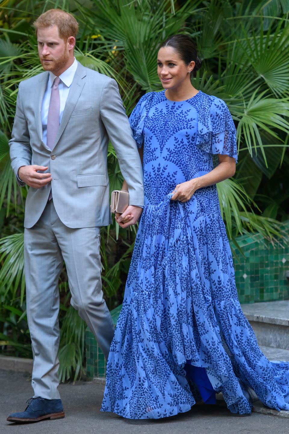 <p><strong>25 February </strong>During their royal visit to Morocco, the Duchess wore a Carolina Herrera dress.</p><p><a class="link " href="https://www.harpersbazaar.com/uk/celebrities/news/a26491435/duke-duchess-sussex-morocco-royal-tour/" rel="nofollow noopener" target="_blank" data-ylk="slk:SEE THEIR ROYAL TOUR;elm:context_link;itc:0;sec:content-canvas">SEE THEIR ROYAL TOUR </a><br></p>