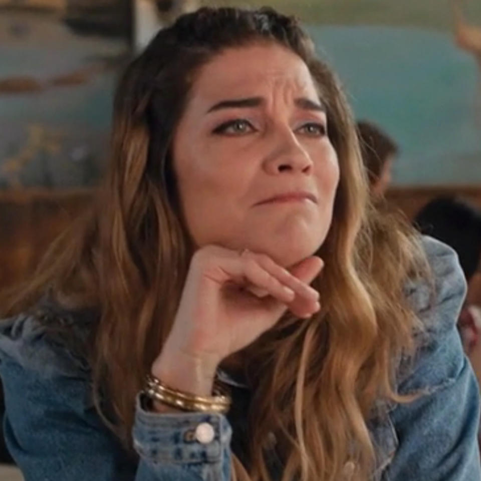 Annie Murphy in "Schitt's Creek" getting emotional