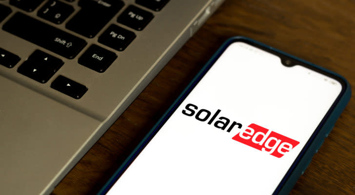 the solar edge logo on an iPhone