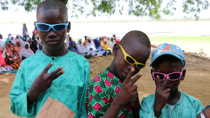 Boys in sunglasses at Eid prayers in Djiakaking, Segou, Mali - Saturday 9 July 2022