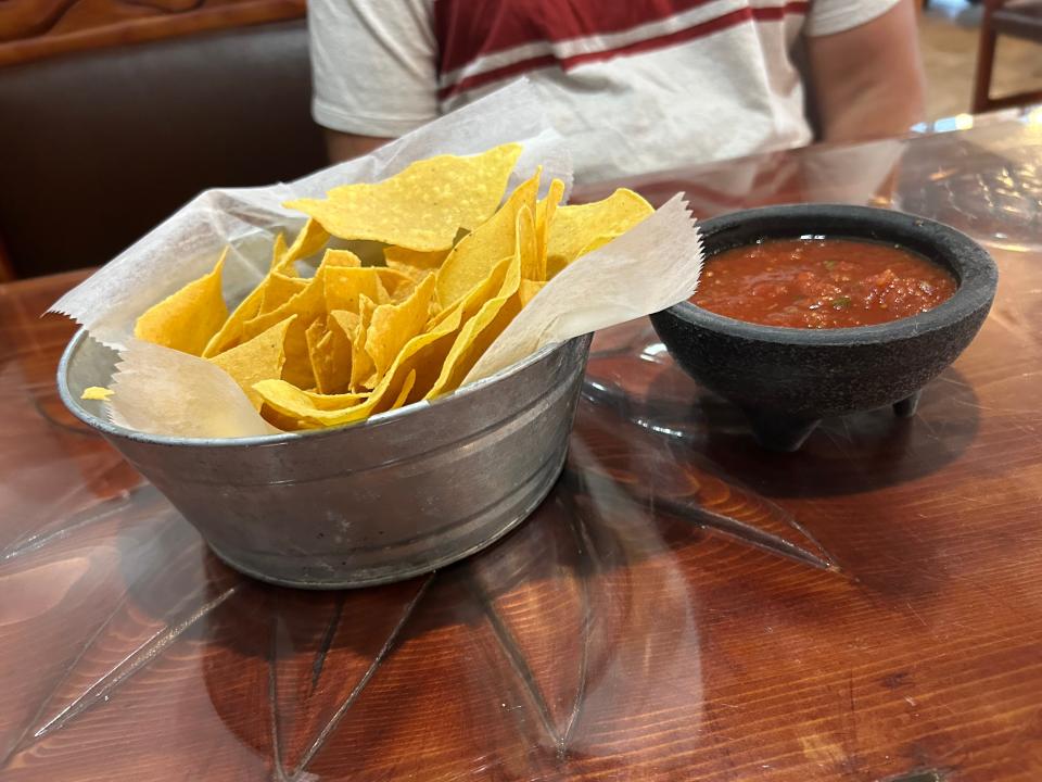 Complimentary tortilla chips come with salsa at Tito's Mexican Grill in Fairlawn.