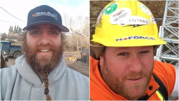 Jared Moffat, left, and Tim McLean, right, were killed in 2017 when a tower collapsed near the Avalon Peninsula community of Come by Chance. (Facebook/GoFundMe - image credit)