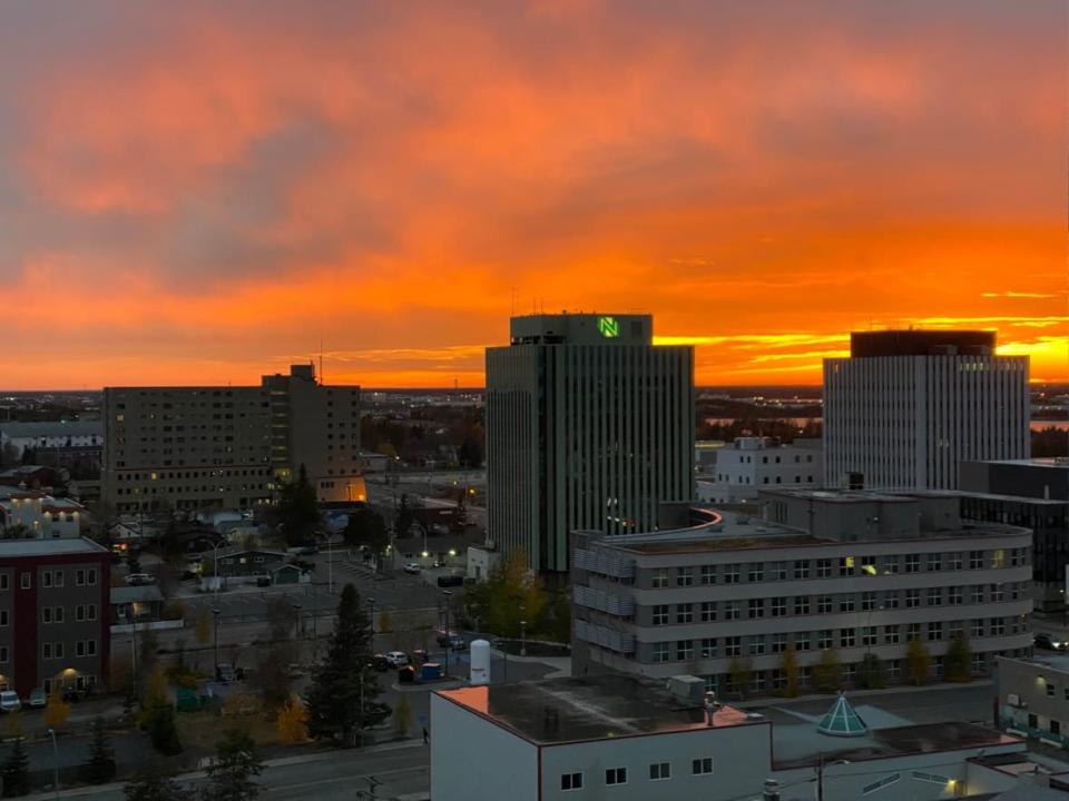 A photo of Yellowknife's skyline in October. The gathering restrictions in the city, and most other N.W.T. communities, changed on Friday evening. (Graham Shishkov/CBC - image credit)