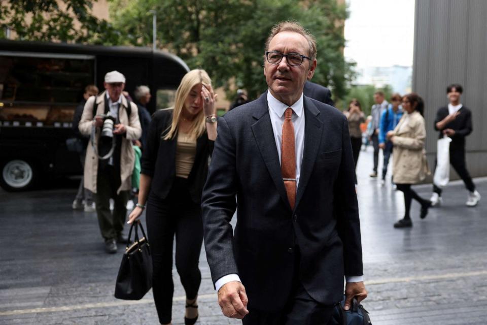 PHOTO: Actor Kevin Spacey walks outside Southwark Crown Court, as his trial over charges related to allegations of sex offences draws to a close, in London, Britain, July 24, 2023. (Hollie Adams/Reuters)