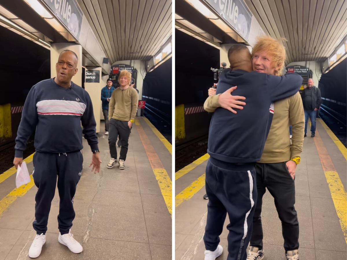 Ed Sheeran sorprendió a un cantante en el metro de Nueva York con una interpretación de su canción y le regaló entradas para su show