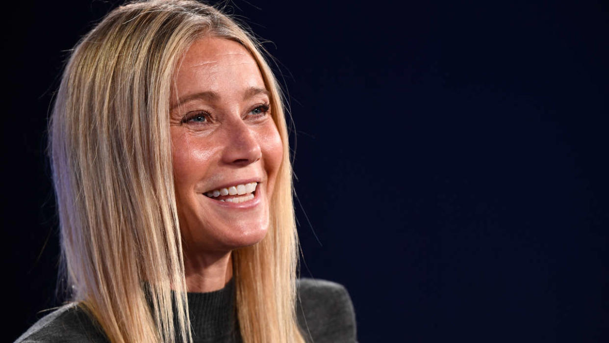 Gwyneth Paltrow, US actress and founder and CEO of Goop, speaks during the Milken Institute Global Conference in Beverly Hills, California on May 4, 2022. (Photo by Patrick T. FALLON / AFP)