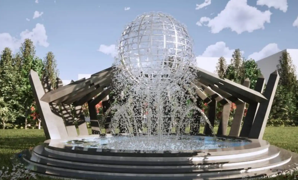 Hollywood-based VLC One’s design would feature 17 sculptures and a globe.