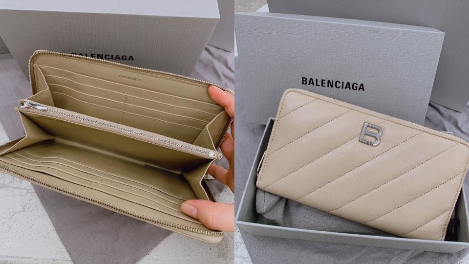 Style de portefeuille recommandé pour les signes d'eau : clip long matelassé beige Balenciaga Crush, 22 500 NT$.Source de l'image : photo éditoriale