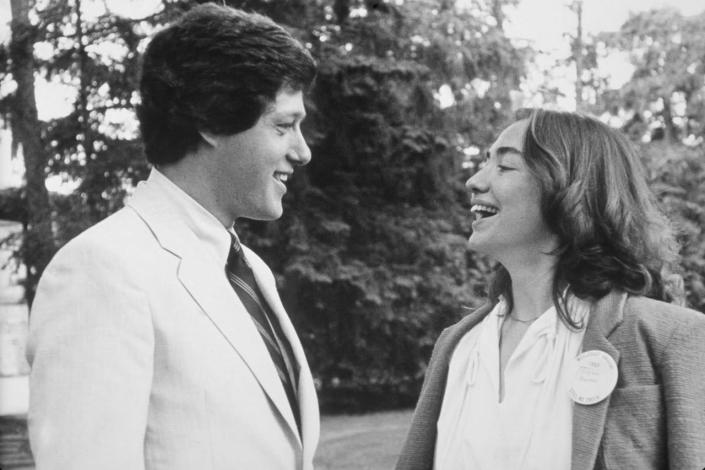 <p>Hillary Rodham Clinton, with Bill Clinton, during her student days at Wellesley College in 1969, Wellesley, Mass. (Photo: Sygma/Corbis)</p>