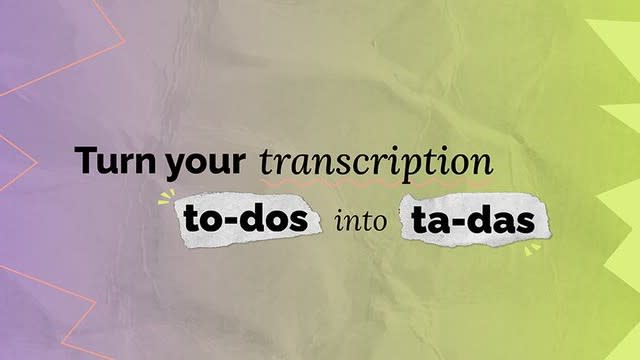 Promo image for transcription service Rev, reading 