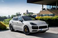 <p>For now, a 541-hp twin-turbo 4.0-liter V-8 is the Cayenne coupe's most powerful engine option.</p>