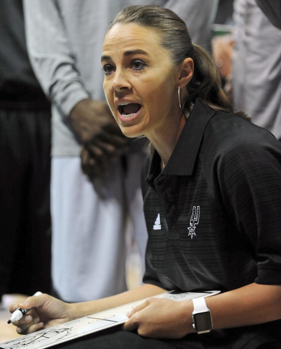 San Antonio Spurs assistant Becky Hammon became the first woman finalist for an NBA head coaching vacancy.