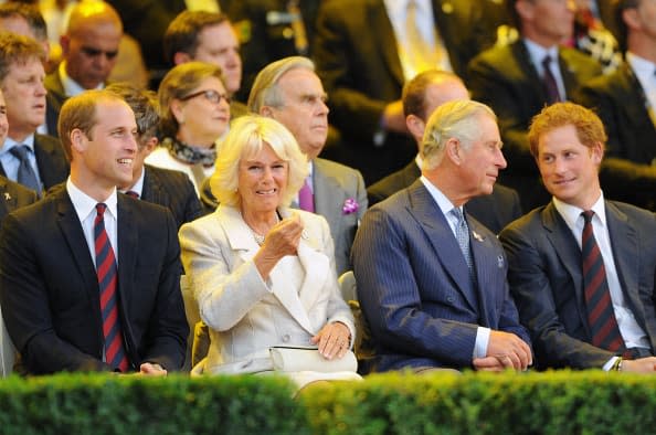 <div class="inline-image__caption"><p>Prince William, Duke of Cambridge, Camilla, Duchess of Cornwall, Prince Charles, Prince of Wales and Prince Harry attend the Opening Ceremony of the Invictus Games at Olympic Park on September 10, 2014 in London, England.</p></div> <div class="inline-image__credit">Dave J Hogan/Getty Images for Invictus Games</div>