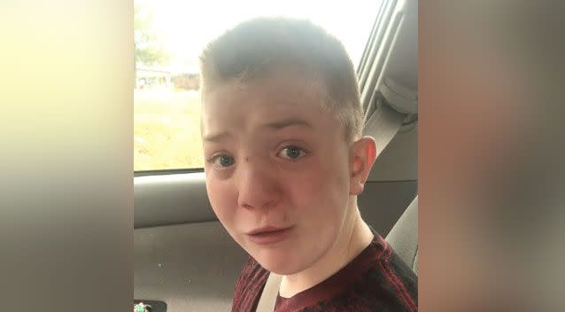 The schoolboy delivered an emotional message about bullies. Source: Facebook/ Kimberly Jones