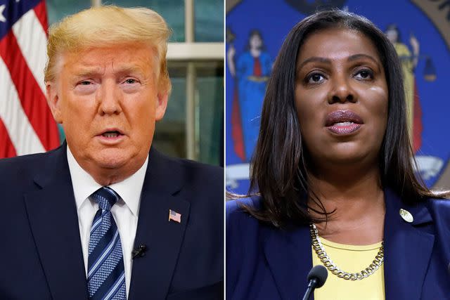 Doug Mills-Pool/Getty; Richard Drew/AP/Shutterstock Former President Donald Trump and New York AG Letitia James