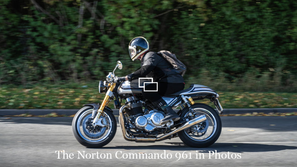 Riding the Norton Commando 961 motorcycle.