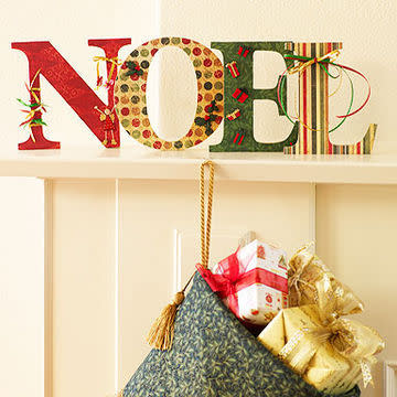 These simple letters are the perfect adornment for your mantle, but work equally well as a table centrepiece, hall or window display. Mix it up by using whichever letters spell 'festive' to you. <b>Click here for the full instructions!</b>