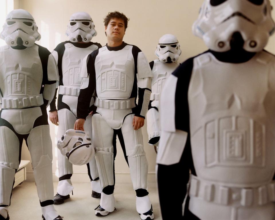 Thurstan Redding joins a group of cosplaying Storm Troopers from ‘Star Wars’ (Thurstan Redding/Kids of Cosplay)