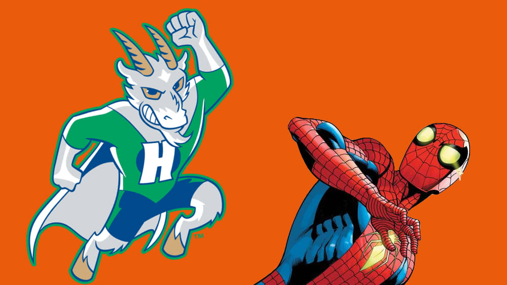  Marvel MiLB logo vs Spider-Man 