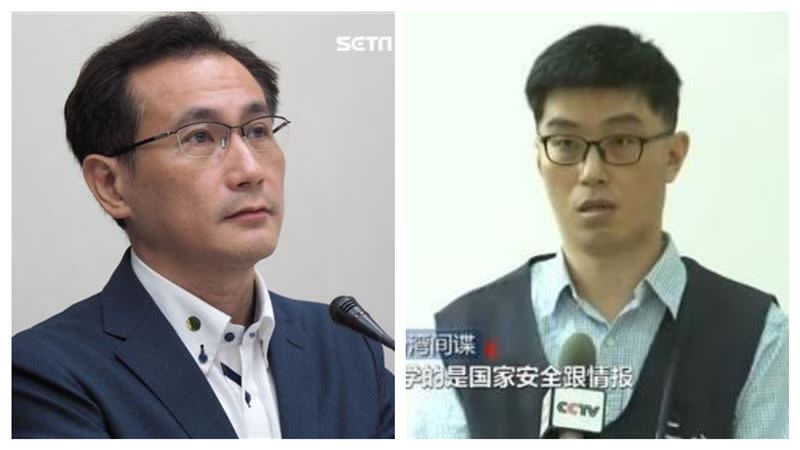 民進黨立委鄭運鵬，遭中國央視指控從事間諜情報活動的台籍人士鄭宇欽。（組合圖／資料照，翻攝央視）