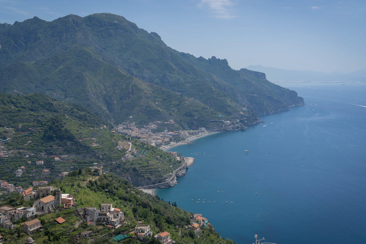 Scenic sea view  in Ravelo on Amalfi Coast in Campania in Italy