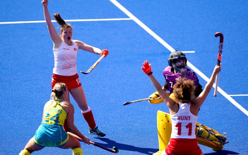 Tess Howard celebrates her goal - PA