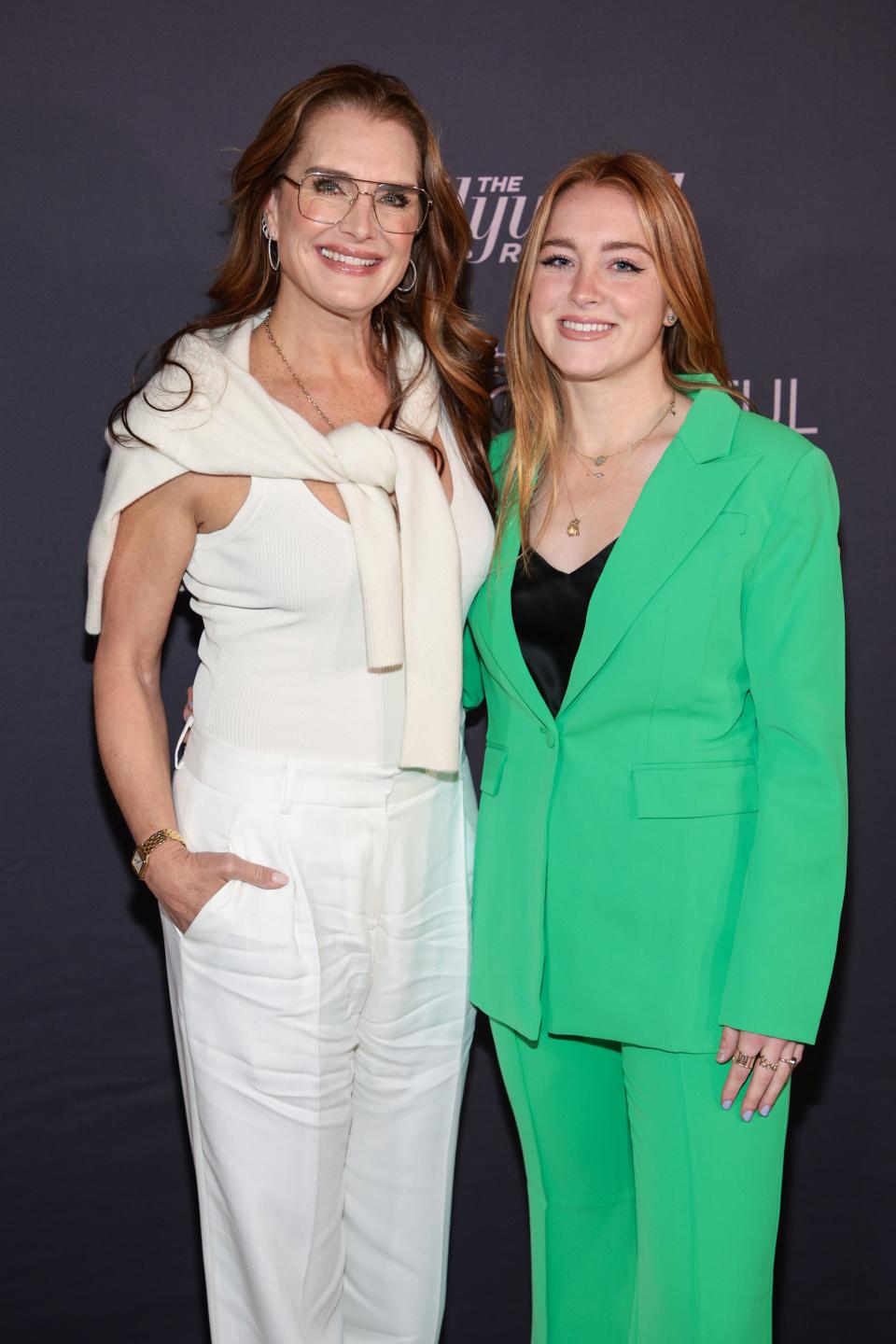 Brooke Shields and Rowan Francis Henchy attend The Hollywood Reporter Most Powerful People In Media Presented By A&E at The Pool on May 17, 2022.