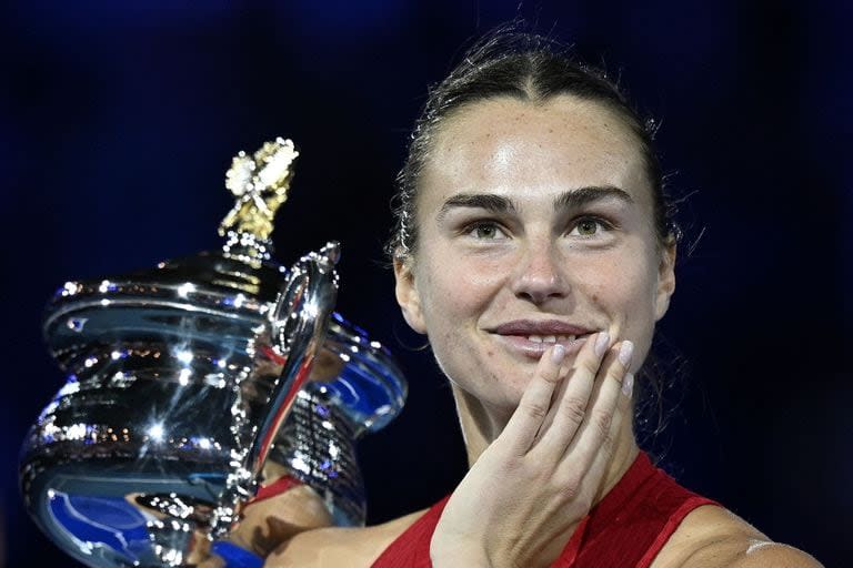 Aryna Sabalenka es la imagen de la felicidad en el Melbourne Park, de Melbourne