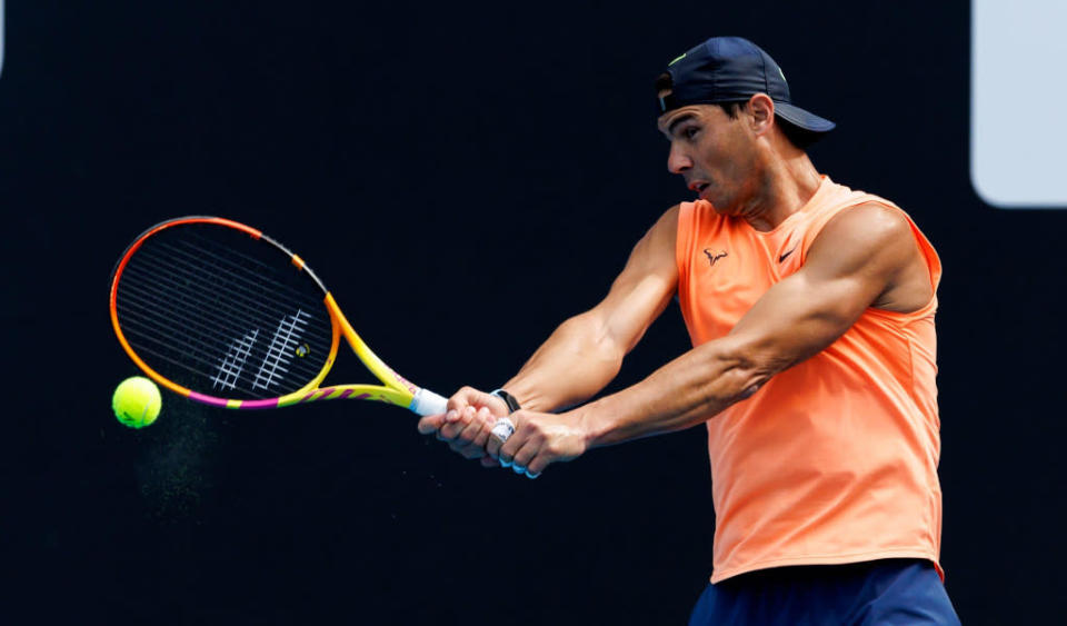 Rafael Nadal practice session Credit: PA Images