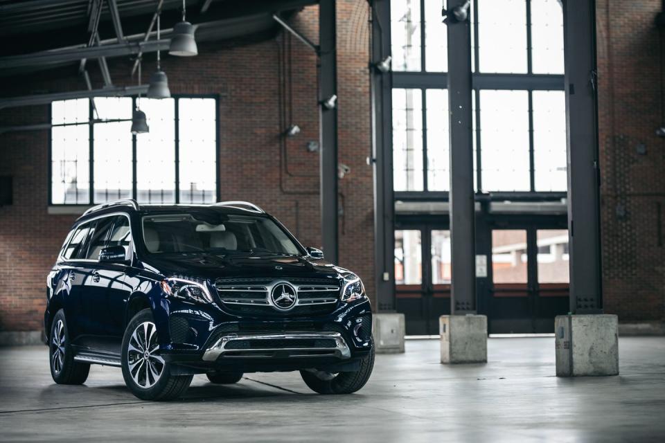 <p><a rel="nofollow noopener" href="https://www.caranddriver.com/mercedes-benz/gls-class" target="_blank" data-ylk="slk:The Mercedes-Benz GLS450;elm:context_link;itc:0;sec:content-canvas" class="link "><u>The Mercedes-Benz GLS450</u></a> earns its third consecutive 10Best Trucks and SUVs award not just because it’s an outstanding hauler of people and their freight, but because it is a comparative bargain.</p>