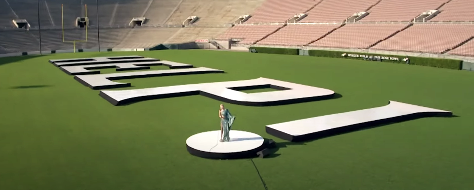 Miley Cyrus performs in an empty Rose Bowl for Global Goal: Unite for Our Future. (Photo: YouTube)