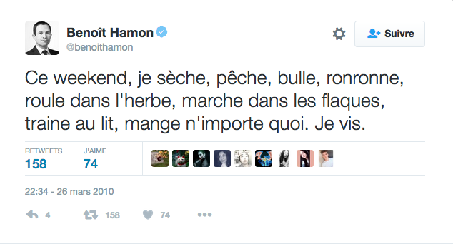 Des tweets de Benoît Hamon déterrés