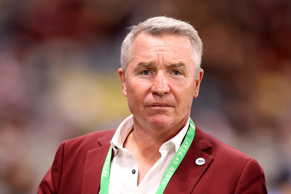 Maroons coach Paul Green looks on before game one of the 2021 State of Origin series between the New South Wales Blues.