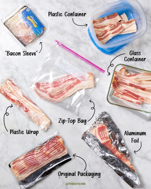 2 Pack-Plastic Bacon Keeper with Lids Airtight, Meat Cold Cuts